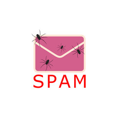 Spam mail flat icon isolated on transparent background