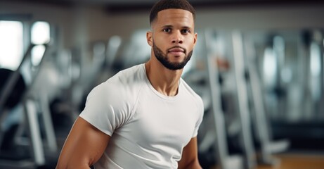 Personal trainer guides client through exercises in a dynamic gym setting