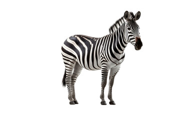Noble Stance of a Zebra in its Natural Habitat on a White or Clear Surface PNG Transparent Background.