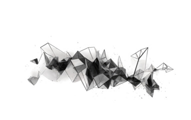 An Abstract Exploration of Polygonal Space and Celestial Geometry on a White or Clear Surface PNG Transparent Background.