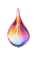 colorful drop of water isolated on transparent background
