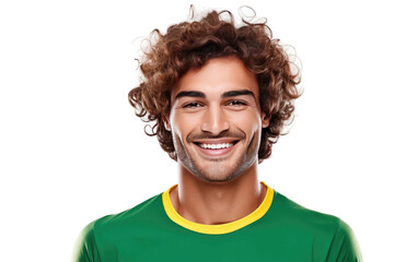 Obraz premium The Role of a Beautiful Brazilian Man in Reflecting the Richness of Brazilian Culture on a White or Clear Surface PNG Transparent Background.