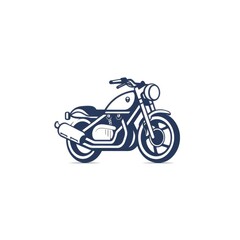 Fototapeta na wymiar Simple graphic logo of color motorcycle on white background.