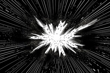 Obraz premium Comic book explosion background with radial lines and stars, Vector illustration, AI Generated