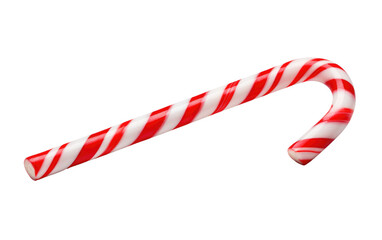 Obraz premium A Candy Cane, Spreading Merry Minty Goodness Throughout the Holiday Season on a White or Clear Surface PNG Transparent Background.