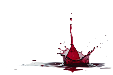 red wine splash isolated on transparent background