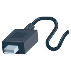 Usb cable for phones vector cartoon illustration isolated on a white background.