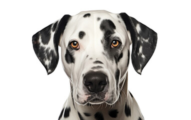 A Dalmatian Dog with a Yin Yang Contrast, Blending the Beauty of Black and White on a White or Clear Surface PNG Transparent Background.