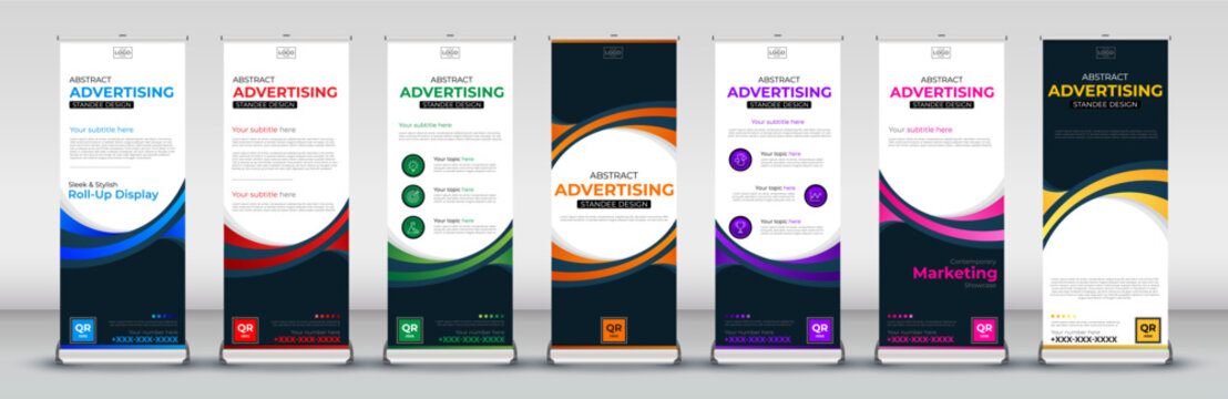 Roll Up banner design for Standee Banner Template, Abstract Background, flyer, presentation, leaflet, j flag, promotions, streets, x stand, x banner, exhibition display