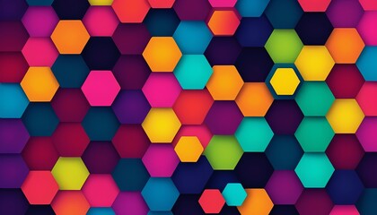Modern Flat Style Vector of Colorful Hexagon Background