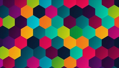 Simple Background Design with Colorful Hexagons