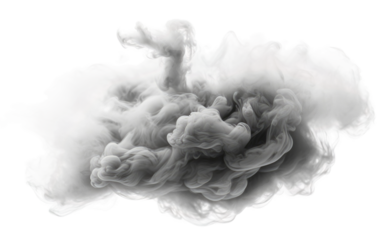 Fluffy White Puffs Creating an Enigmatic Fog Landscape on a White or Clear Surface PNG Transparent Background.