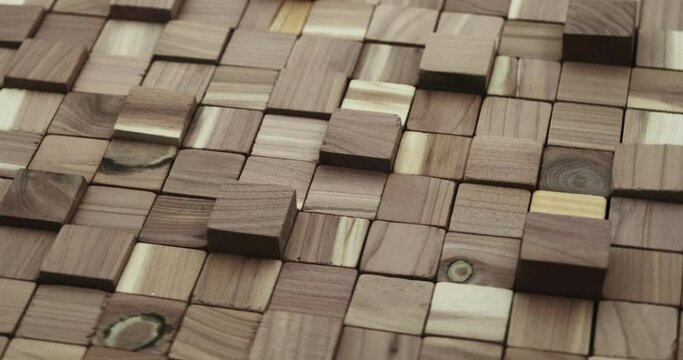 natural wooden mosaics tiles, wood cubes wall cladding, interior design, random wooden floor tiles, wood artwork, wooden background