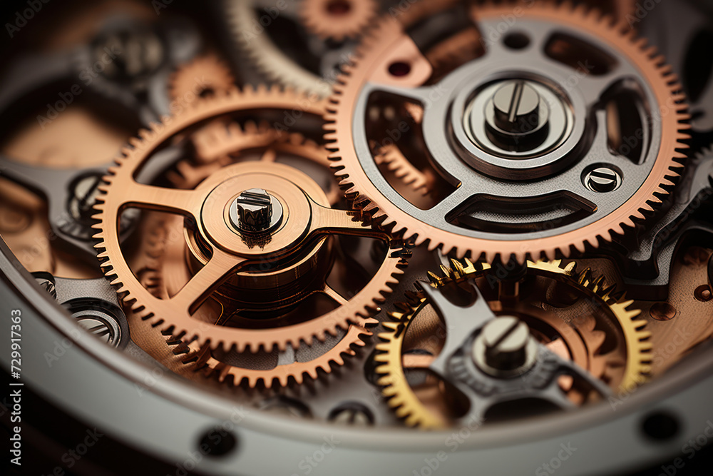 Poster a gears mechanism turning smoothly, depicting the seamless integration and functionality of a well-e