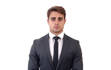 Handsome Young Businessman, A Symbol of Achievement and Ambition on a White or Clear Surface PNG Transparent Background.