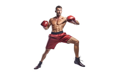 Man in Activewear, Performing with Grace and Intensity in Every Move on a White or Clear Surface PNG Transparent Background.