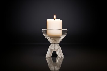 crystal candle holder with a single tealight