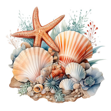 sea shell marine life summertime travel on the beach