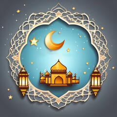 Radiant Ramadan Kareem Background A Greeting Card and Invitation for the Muslim Community, Adorned with the Spirit of Ramadan Mubarak, Creating a Warm and Welcoming Atmosphere