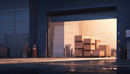 An image showcasing a spacious garage filled with numerous boxes.