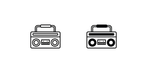 radio cassette icon with white background vector stock illustration