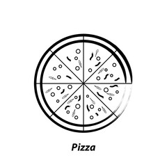 pizza illustration icon with toppings