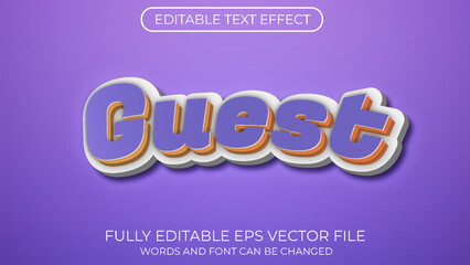 Fototapeta premium Guest editable text effect. Editable text style effect