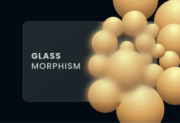 Vector 3d realistic glass morphism effect background