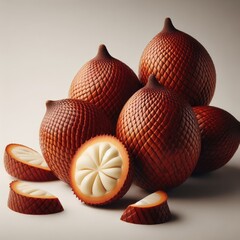 freshly harvested salak fruit from thai plantations available for purchase in various markets and supermarkets