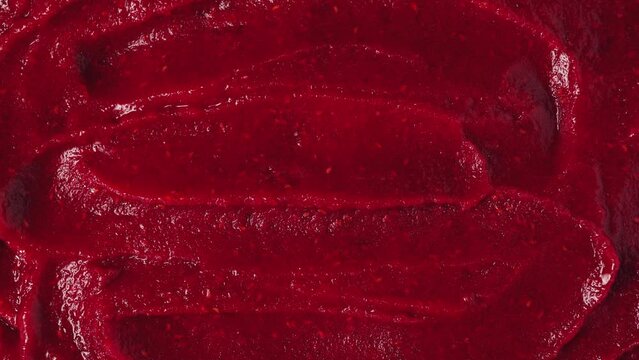 Raspberry sorbet texture, top view