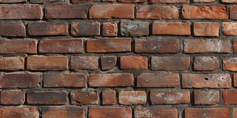 Obraz premium Texture of a red brick wall, perfect for background or pattern use in design projects.