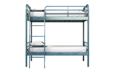 Experience the Versatility of a Bunk Bed in Creating a Functional and Cozy Sleeping Nook on a White or Clear Surface PNG Transparent Background.