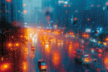 A photo manipulated by AI to turn an urban environment into a futuristic city, envisioning the world of tomorrow. Concept of AI predicting future urban landscapes. Generative Ai.