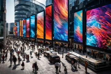 large building with large lcd standing in the bazar with luxurious things in the bazar abstract building background 
interior of the luxurious store with colorful lightning and stars color 