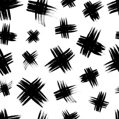 Seamless pattern with hand drawn cross symbols