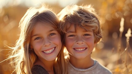 Sibling Bond: Brothers and sisters share laughs and smiles, showing the strength of their sibling bond