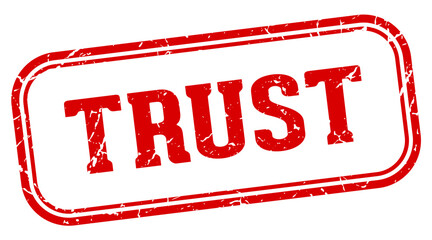 trust stamp. trust rectangular stamp on white background