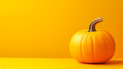 Pumpkin isolated on yellow background