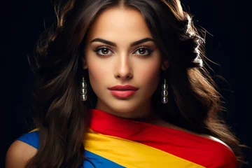 Foto op Canvas Portrait of a beautiful model in Colombian attire  © Azra