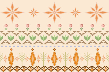 Ethnic bohemian geometric pastel seamless pattern. Native boho oriental style design for fabric, clothing, wallpaper, printing, embroidery, ornament, element, fashion, texture, textiles 