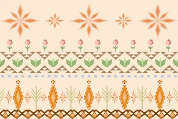 Papier Peint photo Style bohème Ethnic bohemian geometric pastel seamless pattern. Native boho oriental style design for fabric, clothing, wallpaper, printing, embroidery, ornament, element, fashion, texture, textiles 
