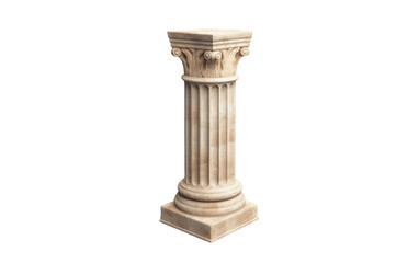 A Small Antique Stone Pillar, Silent Witness to Centuries of Changing Times on a White or Clear Surface PNG Transparent Background.