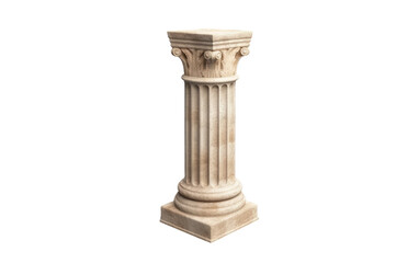 Naklejka premium A Small Antique Stone Pillar, Silent Witness to Centuries of Changing Times on a White or Clear Surface PNG Transparent Background.