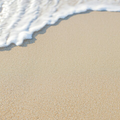 Fototapeta na wymiar Beautiful sandy beach with blur sky in summer vacation.