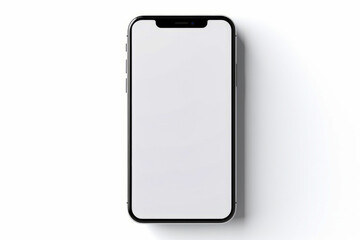 Black and white iphone is shown on white surface with shadow.