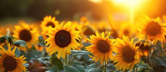 Sunflowers are well-known plants grown in open fields, boasting remarkable beauty.