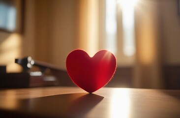 heart on a table