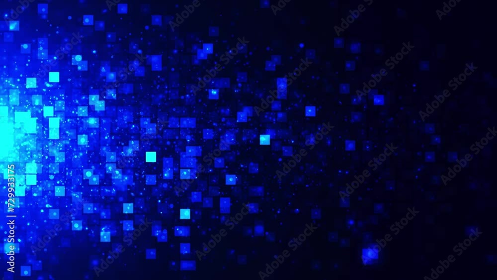 Poster an animated background of rows of squares changing color and moving chaotically. pixel graphics, mov