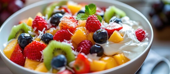 Yoghurt fruit salad.