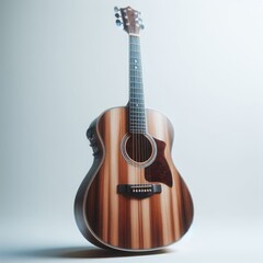 acoustic guitar on white background